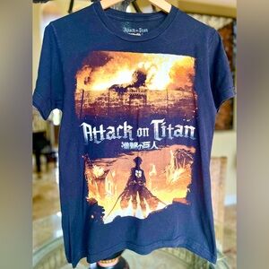 Attack on Titan Graphic Ripple Junction Anime T-Shirt - Black Sz small